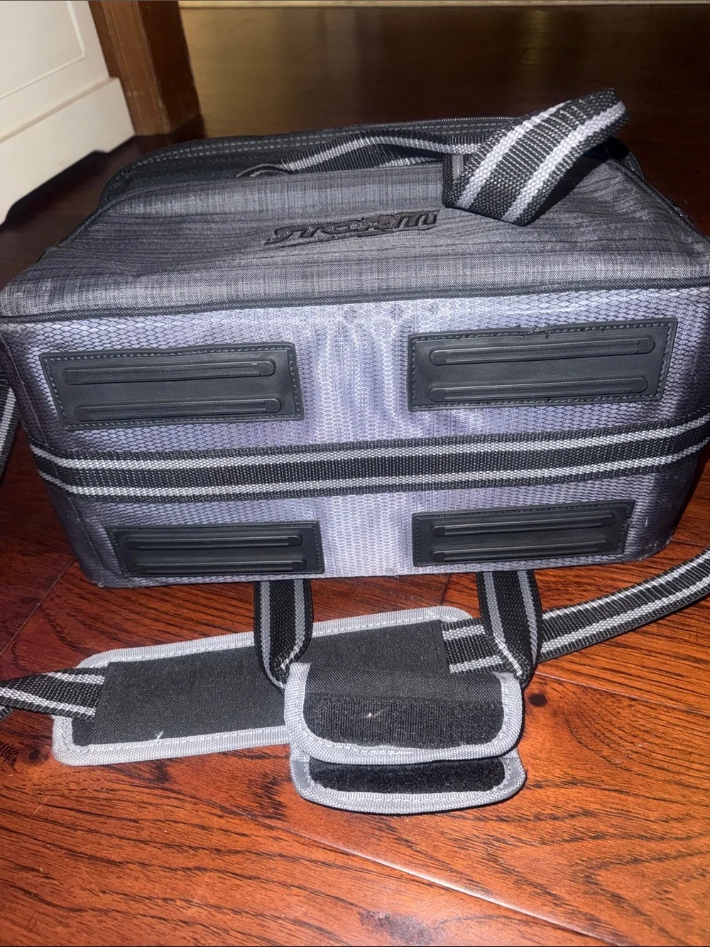 Storm Men's Gray Bowling Duffel Bag with Black Accents holds 2 balls and shoes